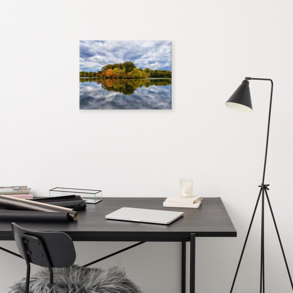 Autumn Reflections Rural / Rustic Landscape Photo Canvas Print, 18" X 24"