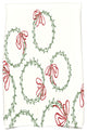 Simple Wreath Holiday Geometric Print Kitchen Towel, Dark Green