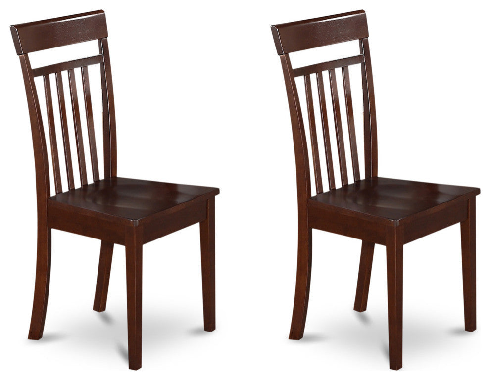 Dining Set 5 Pc- 4 Chairs, Table, Mahogany Finish Solid Wood Chair Seat