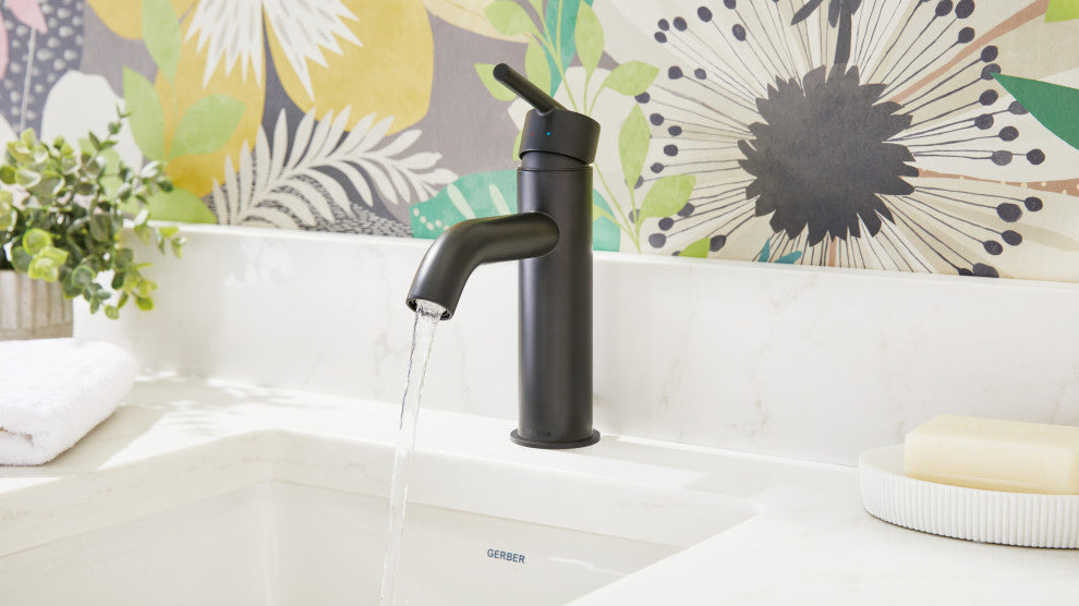 Parma 1H Bath Faucet, Metal Touch Down Drain, Deck Plate, 1.2gpm, Stain Black