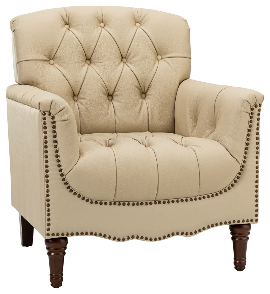 Bertram Genuine  Leather Armchair, Beige