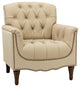 Bertram Genuine  Leather Armchair, Beige