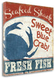 24" Sweet Blue Crab Giclee Wrap Canvas Wall Art