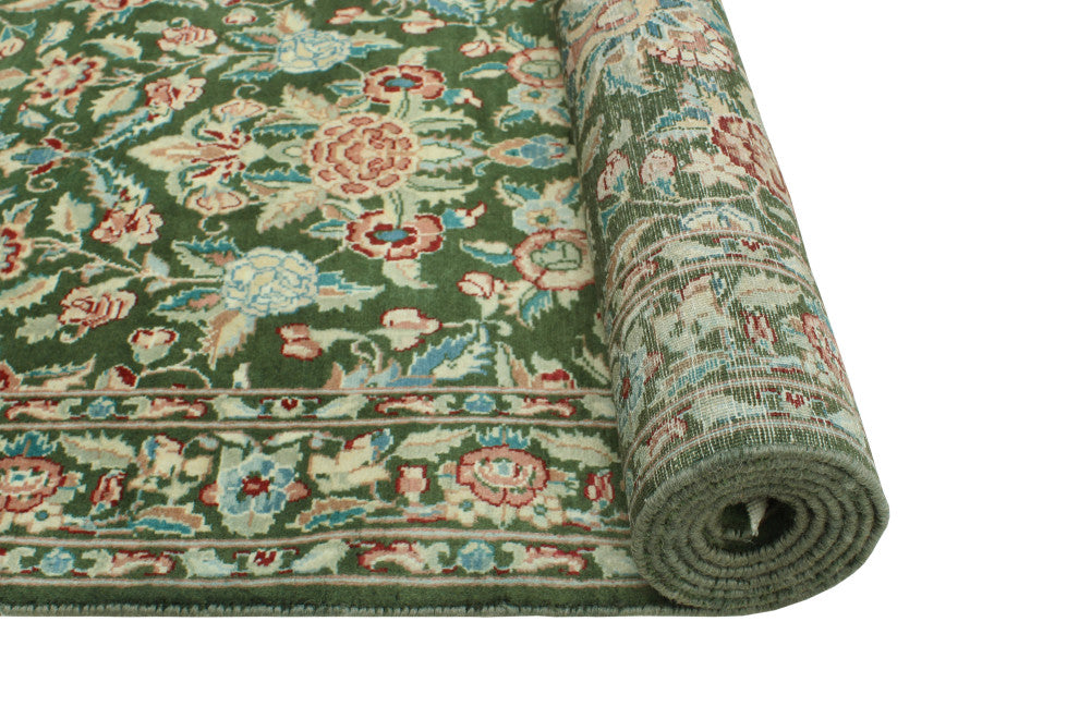 Pak-Persian Hrychlea Green/Beige Runner, 2'5x9'9