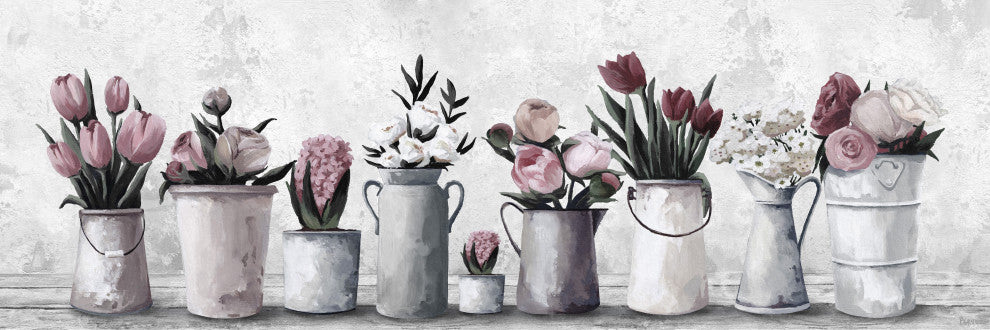 "Fresh Pink Tulips" Painting Print on Wrapped Canvas