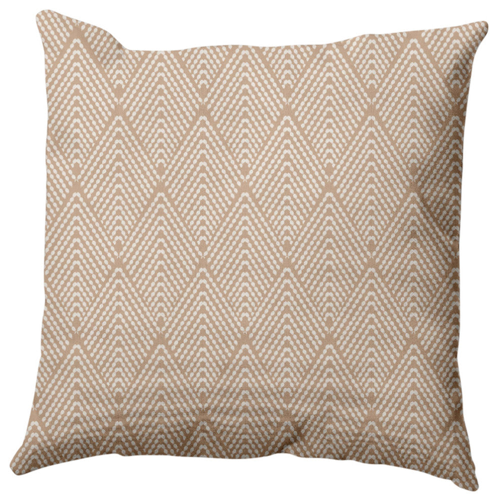 Lifeflor Diamond Decorative Throw Pillow, Basswood Brown, 26"x26"