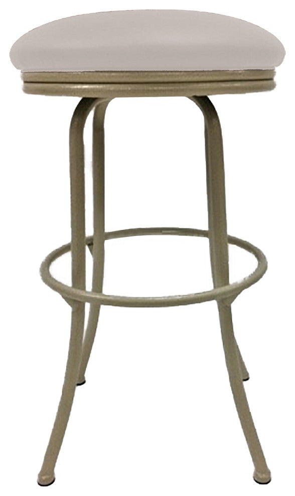 Peyton Ocean Beige 30inch Bar Height Black Frame Swivel Bar Stool