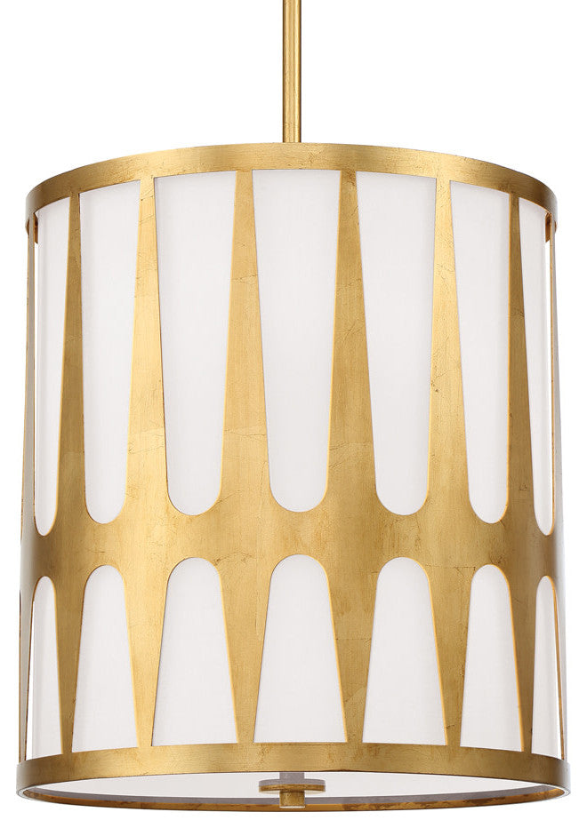 Crystorama Lighting Group ROY-805 Royston 4 Light 17"W Pendant - Antique Gold