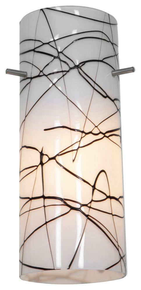 Cylinder - Pendant Shade - 4" Fitter - Black & White Finish