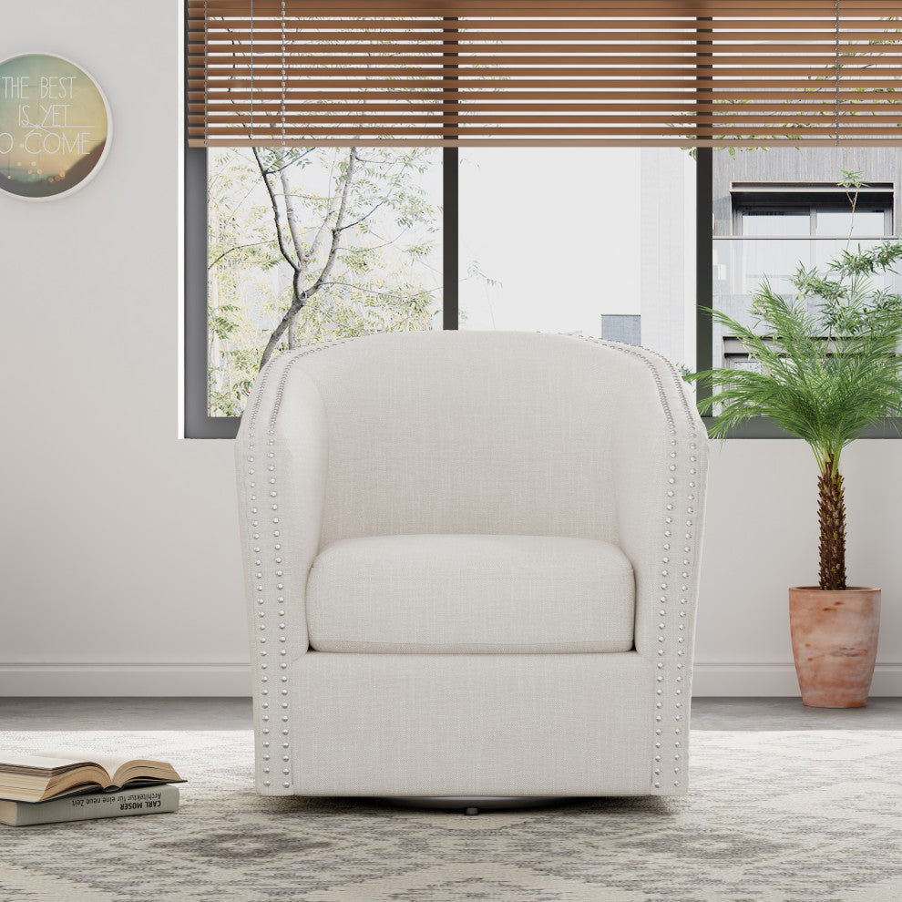 Jaymee Fabric Swivel Chair, Wheat and Black