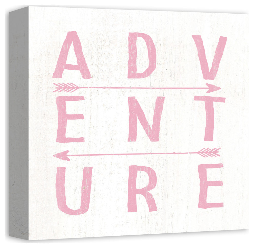 Adventure Arrows Pink 12x12 Canvas Wall Art