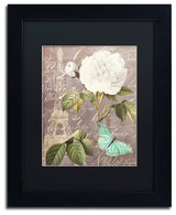 Color Bakery 'White Rose' Matted Framed Art, Black Frame, Black Mat, 11x14
