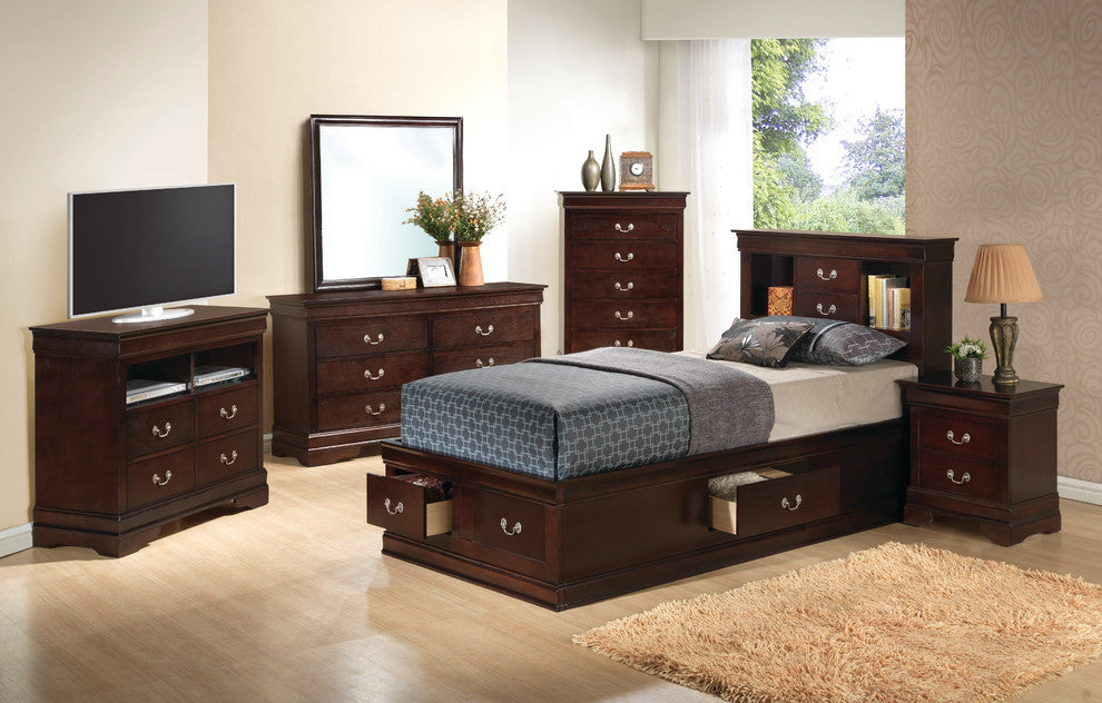 Barton Storage Bed, Cappuccino, Twin