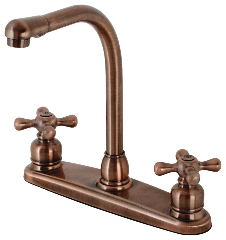 Kingston Brass KB716AXLS Victorian Centerset Kitchen Faucet, Antique Copper