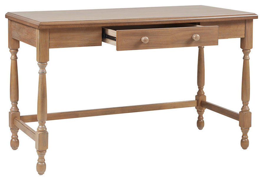 Martha Stewart Tabitha Farmhouse Wood Office Writing Desk, Natural