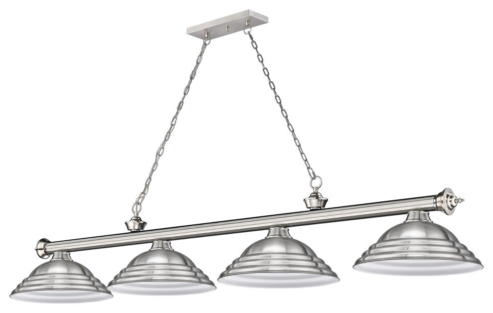 Zlite 2306-4BN-SBN 4-Light Billiard, Brushed Nickel