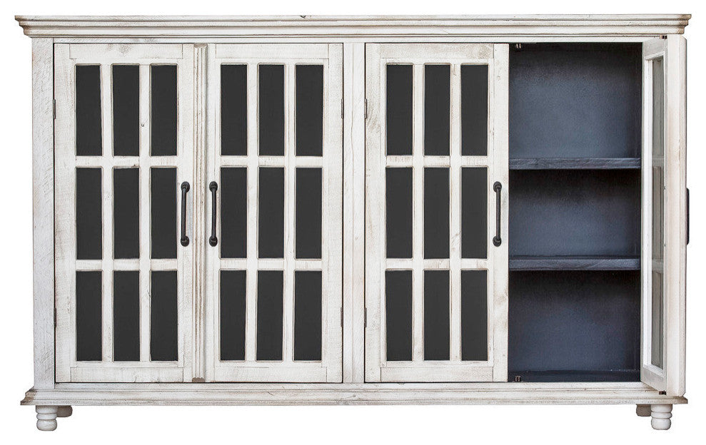 Picket House Lane Server, White With Black Interior