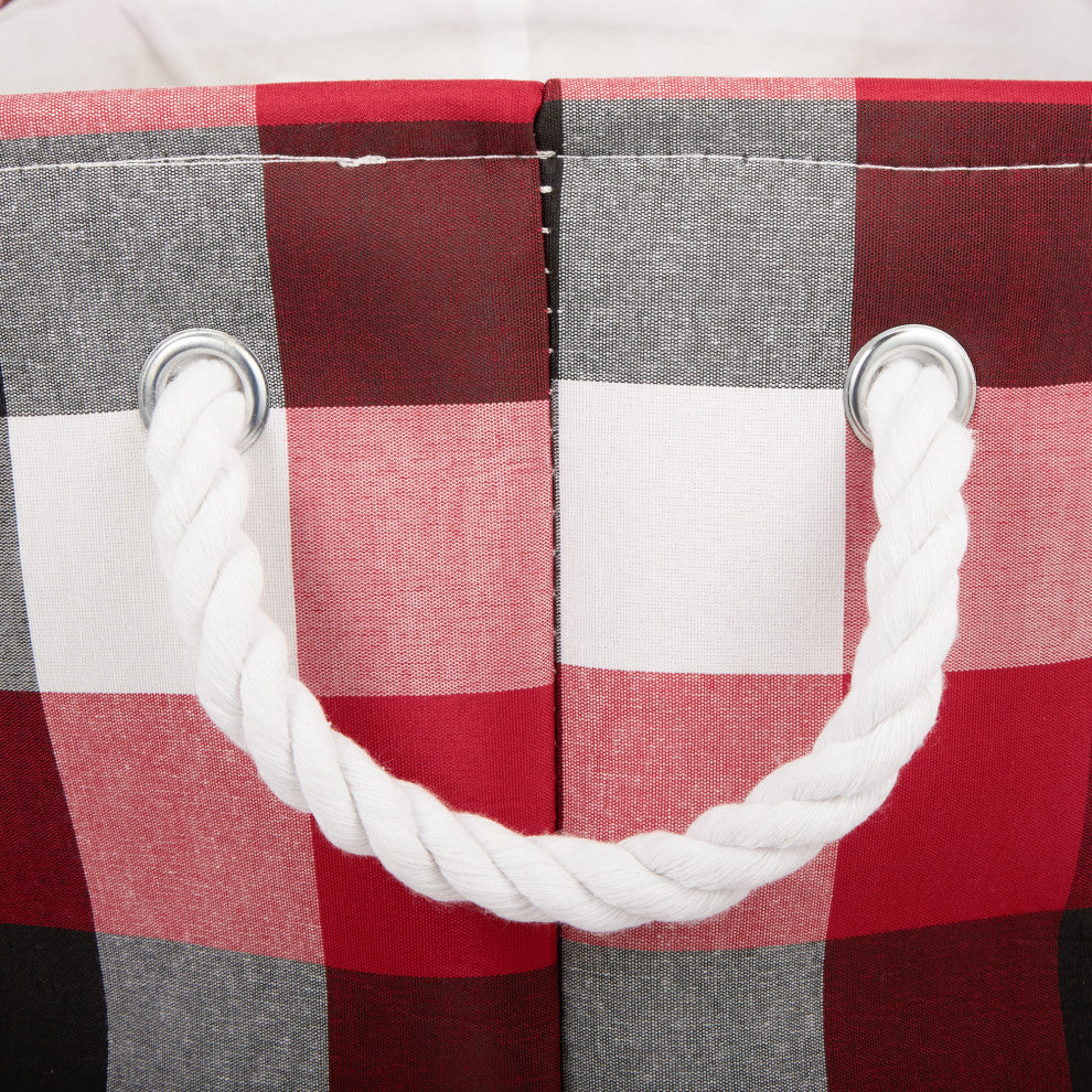 DII Polyester Bin Tri Color Cardinal Red Round Large 15"x16"x16"