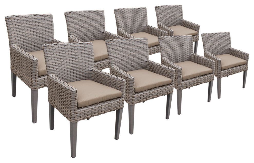 8 Florence Dining Chairs With Arms Wheat