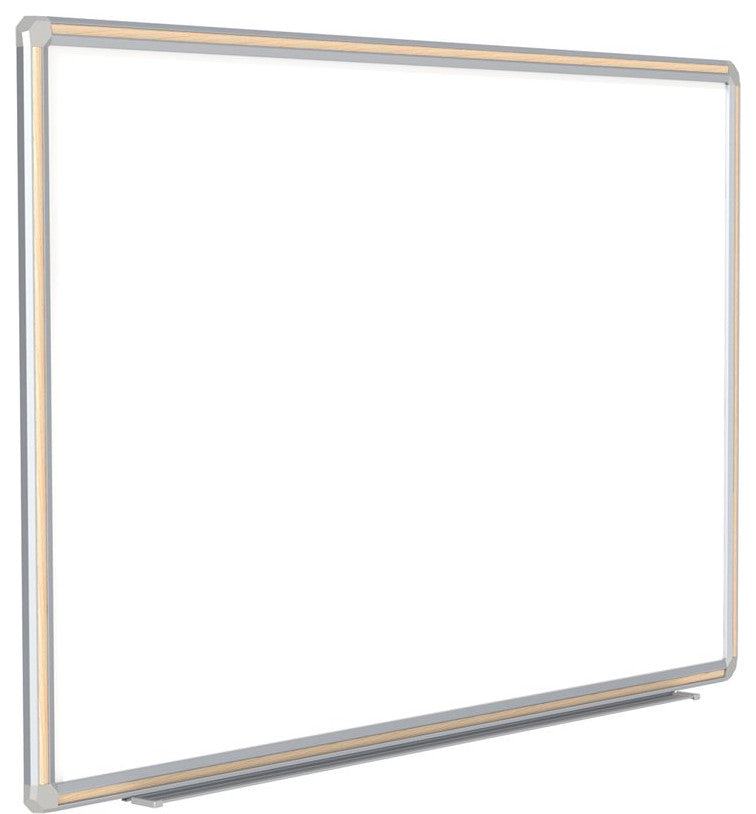 Ghent 48"x48" Aluminum Frame Ceramic Magnetic Whiteboard - Maple Trim