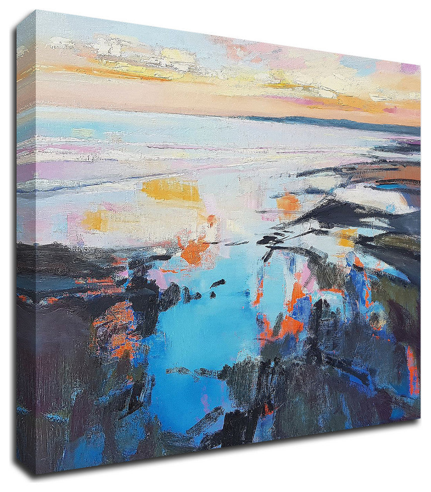 Rock Pool Sunrise by Andrew Kinmont, Print on Canvas, 24"x24"