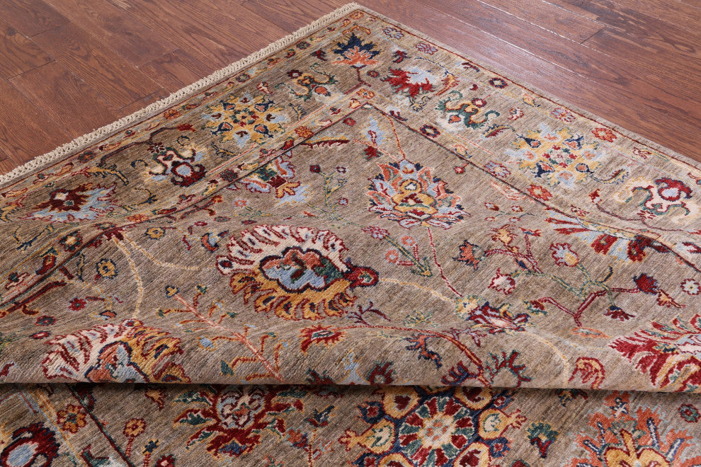 6' 8" X 9' 9" Persian Tabriz Handmade Wool Rug Q7687