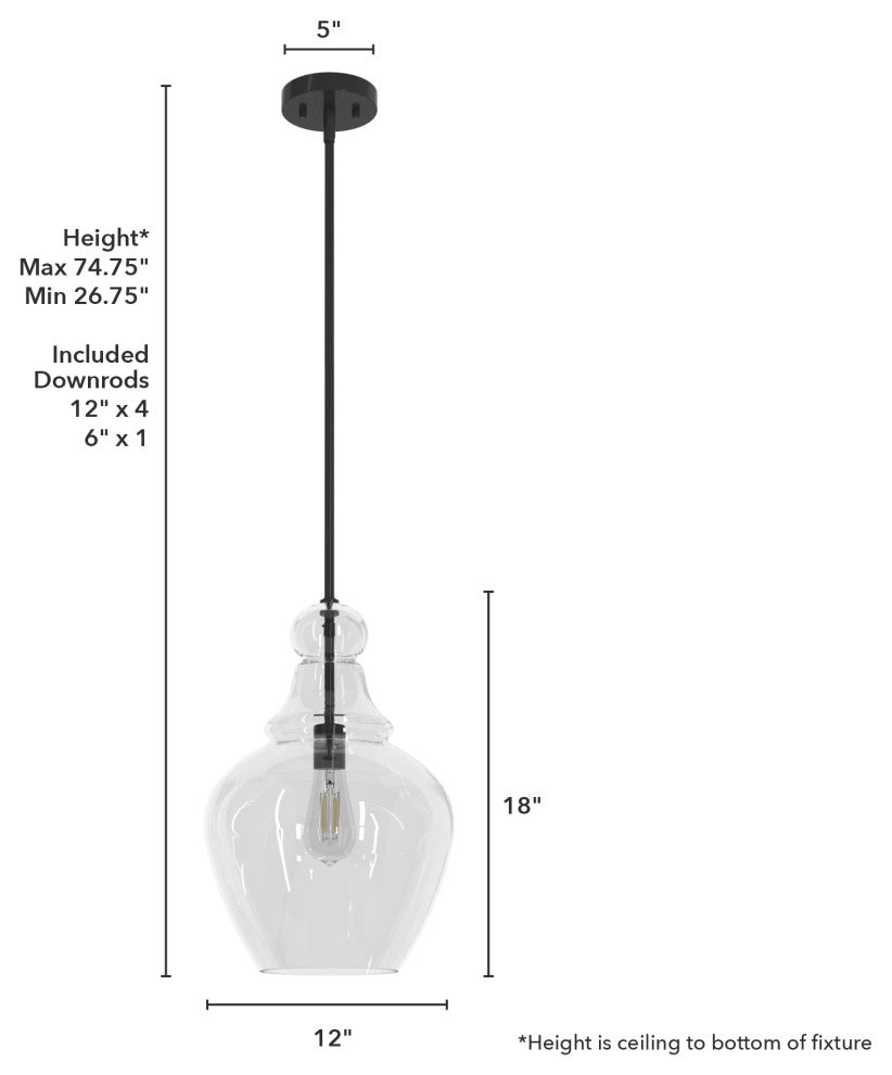 Hunter Maple Park Noble Bronze 1 Light Pendant Ceiling Light