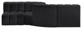 Arc Vegan Leather Upholstered 4-Pc. Facing Modular Sectional, Black