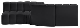 Arc Vegan Leather Upholstered 4-Pc. Facing Modular Sectional, Black