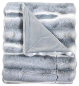 Tip Dying Two Tone Faux Fur Throw, Blue White