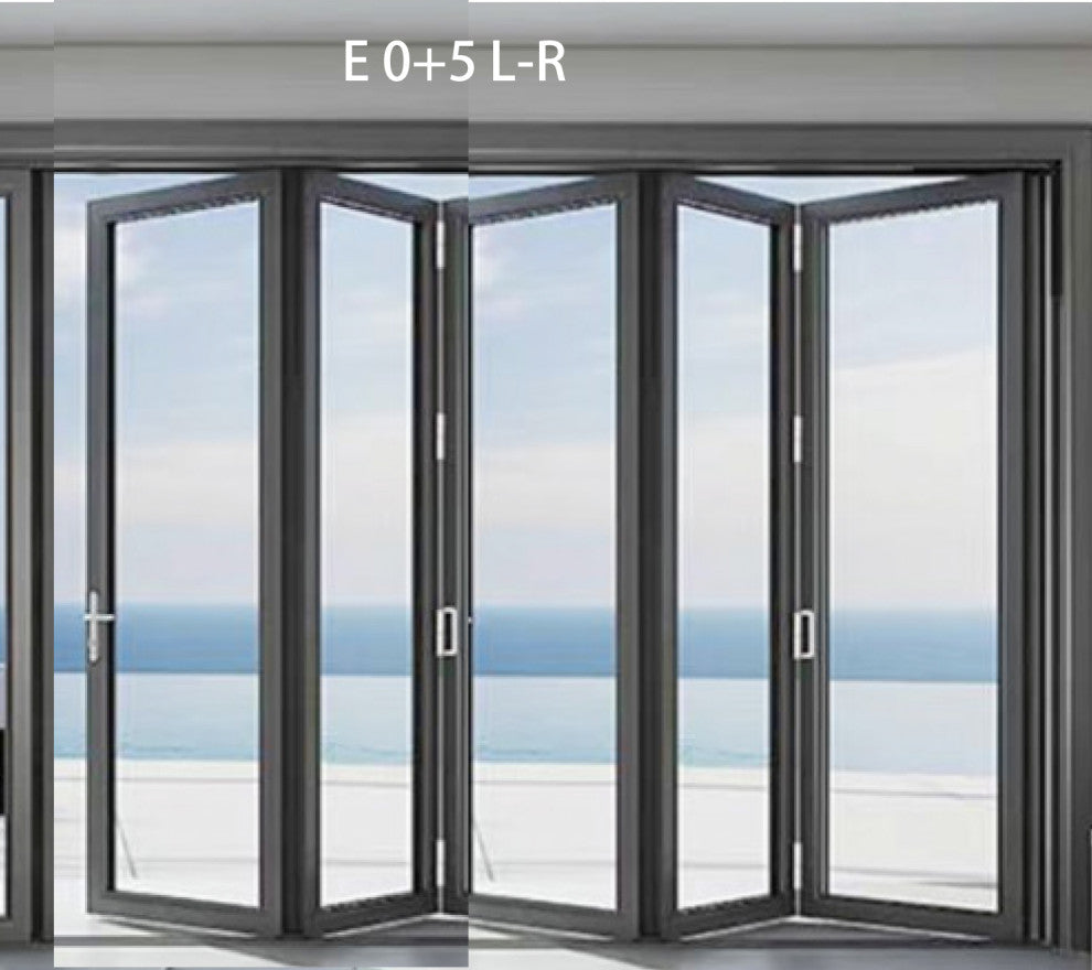 Patio Bi-Fold Door Opening Left to Right12''x8'', black color. low e