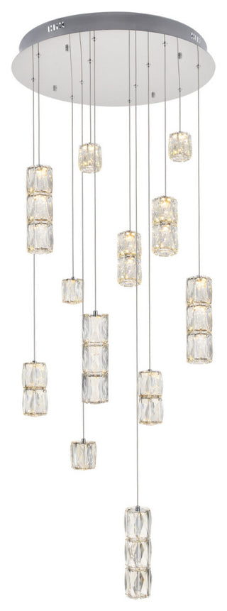 Polaris 12-Light Chandelier, Chrome, Clear Royal Cut Crystal
