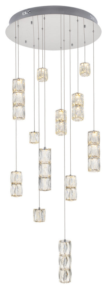 Polaris 12-Light Chandelier, Chrome, Clear Royal Cut Crystal