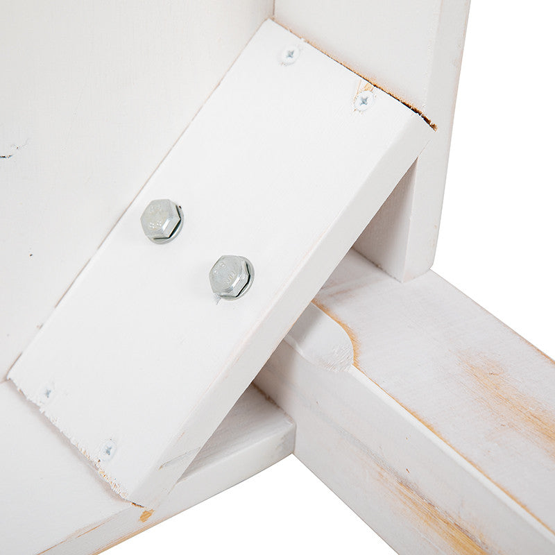 46" x 30" Rectangular Antique Rustic White Solid Pine Farm Dining Table