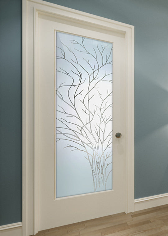 Interior Prehung Door or Interior Slab Door - Wispy Tree - Primed - 30" x...