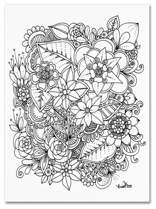KCDoodleArt 'Flowers 2' Canvas Art, 24"x32"