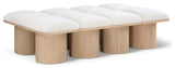 Pavilion Boucle Fabric Upholstered 8-Piece Modular Bench, Cream, Natural Finish