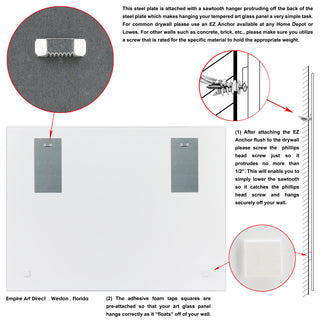 Beveled Wall Mirror on Free Floating Tempered Glass 48"x36", My New York