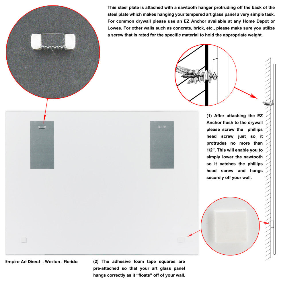 Beveled Wall Mirror on Free Floating Tempered Glass 48"x36", My New York