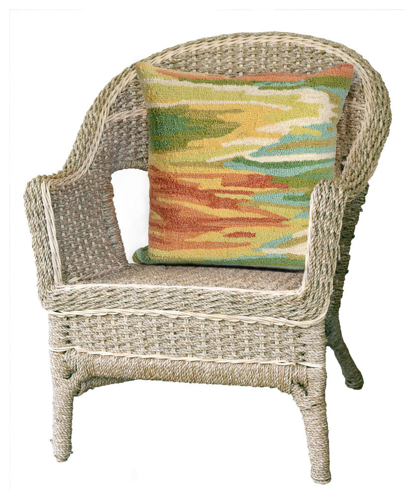 Frontporch Watercolor Pillow, Green