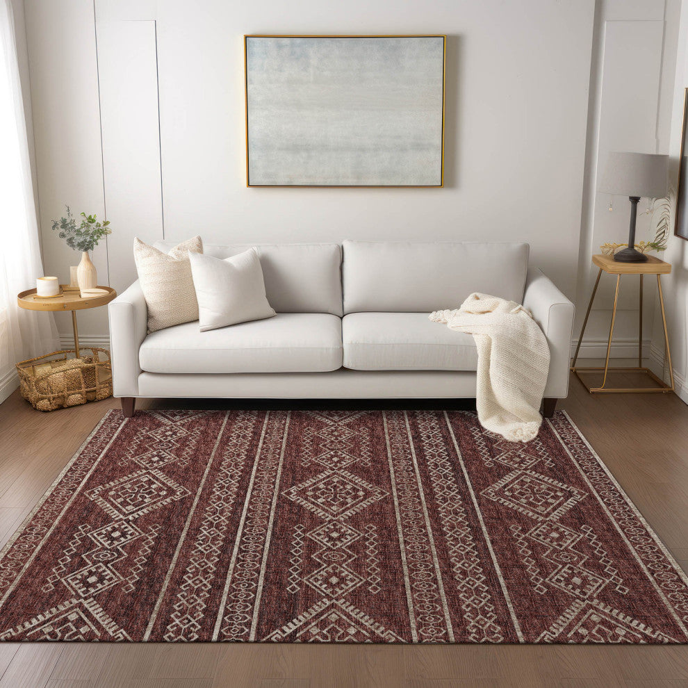 Indoor/Outdoor Sedona SN14 Paprika Machine Washable 9' x 12' Rug