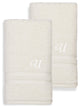 Denzi Hand Towels With Monogrammed Letter, Set of 2, U