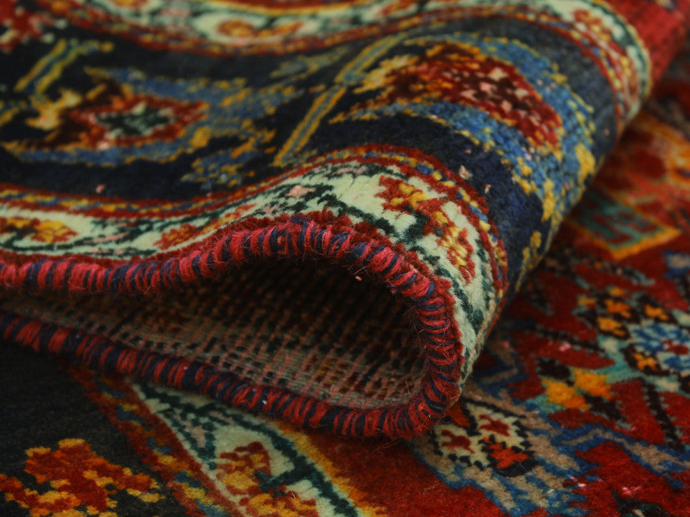 Vintage Distressed Fazal Red Rug