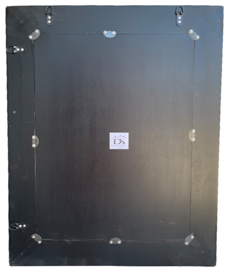 DecorShore 24"x18" Mosaic Glass Tile Frame Mirror, Black Onyx