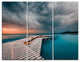 "Pier in Ocean in Cloudy Day" Photo Canvas Print, 3 Panels, 36"x28"