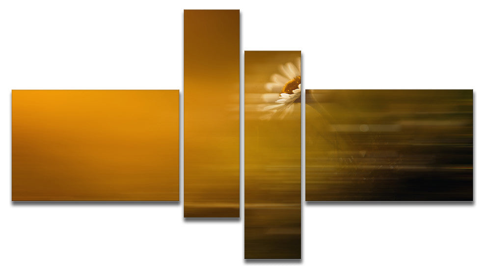 Motion Blurred Wild Flower Impression, Floral Canvas Print, 60"x32", 4 panels