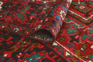 Vintage Heriz Claybour Red/Navy Rug, 7'3x12'1