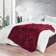 Kasaya Jumbo Jacquard Supersoft Faux Fur Throw Blanket, Garnet, 60" X 80"