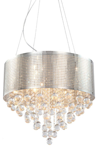 Chrome Frame, Clear Crystal Drop Flushmount