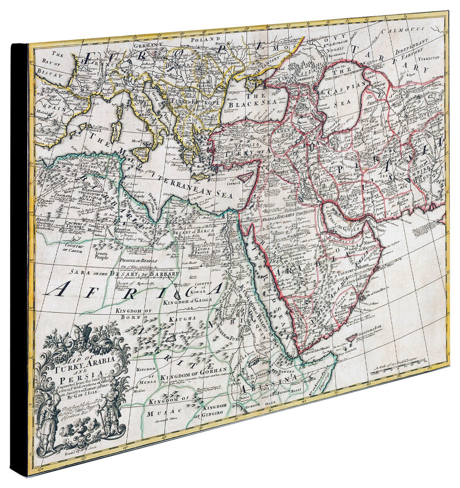 'Map of Turkey Arabia and Persia' Canvas Art